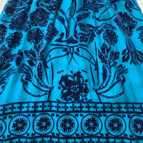 Hale Bob Velvet Print Silk Blend Dress Size X-Small - Picture 8 of 16